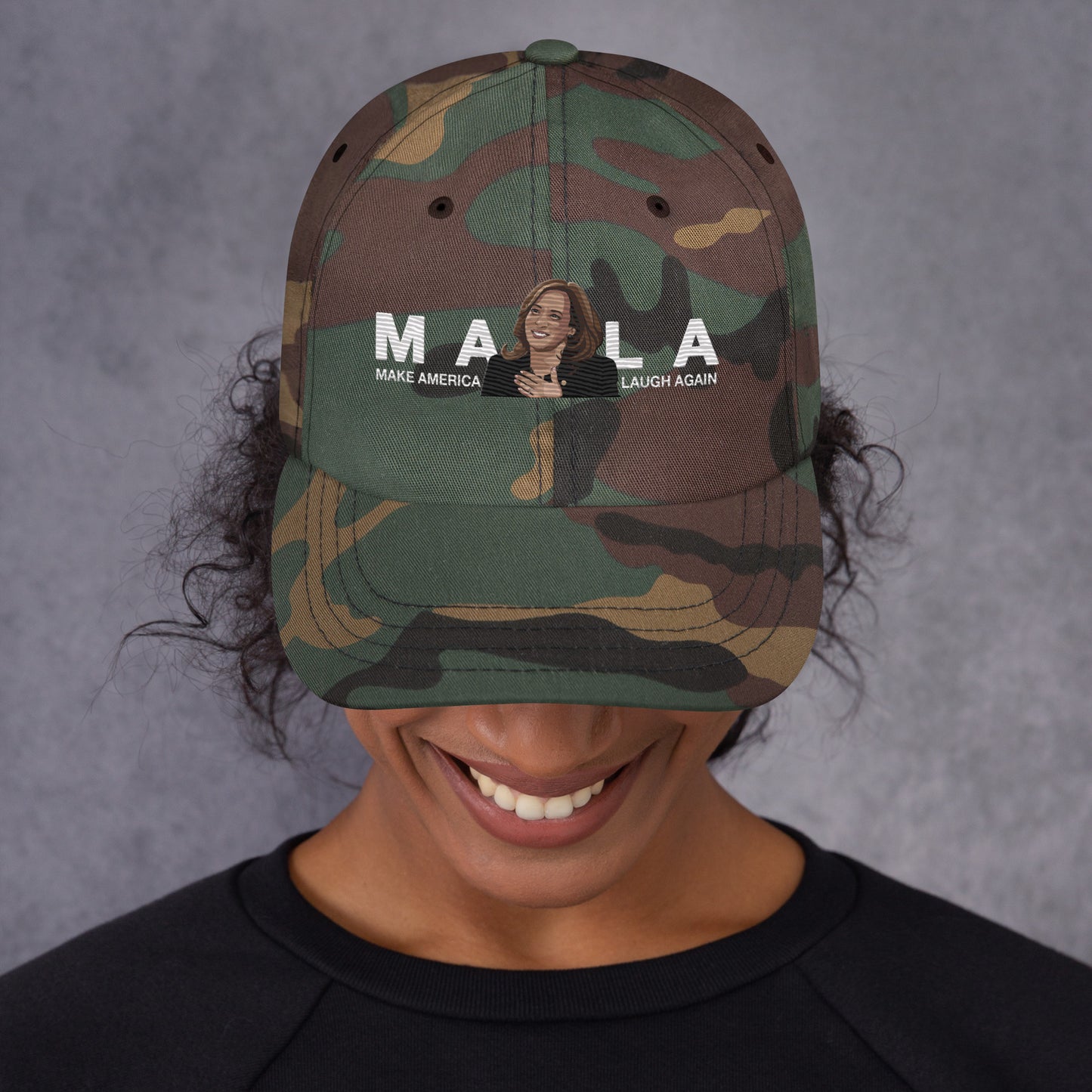 MALA: MAKE AMERICA LAUGH AGAIN PIC DAD HAT (WHITE)