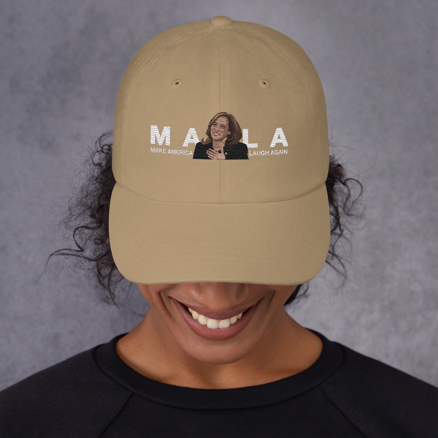 MALA: MAKE AMERICA LAUGH AGAIN PIC DAD HAT (WHITE)