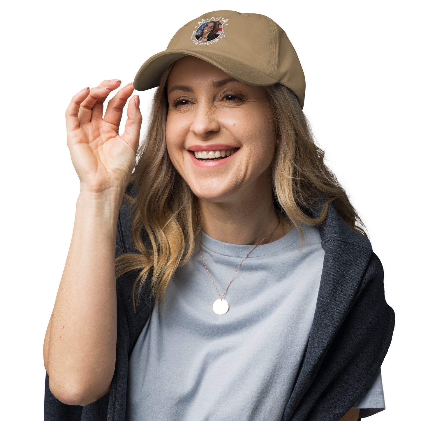 MALA: MAKE AMERICA LAUGH AGAIN COOKIE DAD HAT (WHITE)