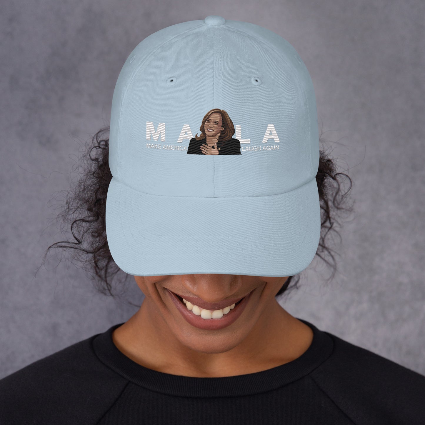 MALA: MAKE AMERICA LAUGH AGAIN PIC DAD HAT (WHITE)