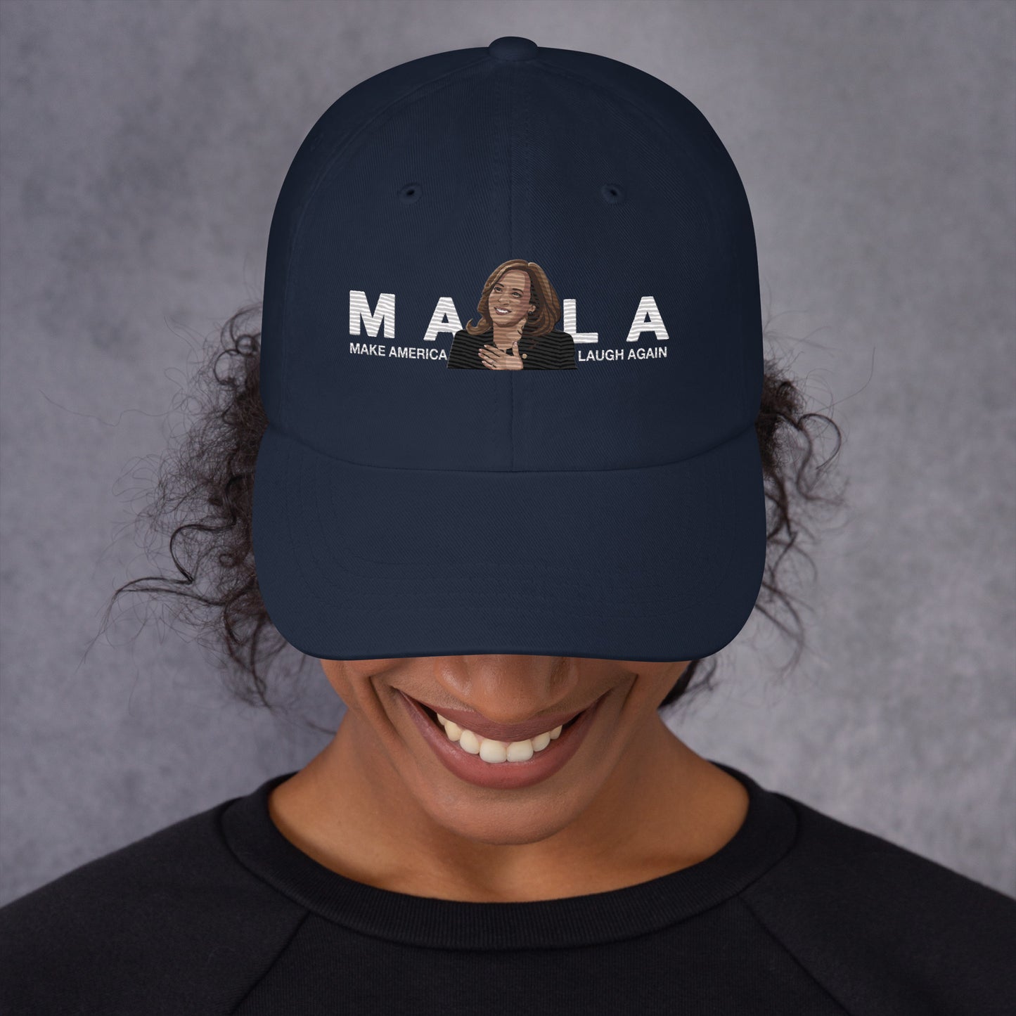 MALA: MAKE AMERICA LAUGH AGAIN PIC DAD HAT (WHITE)