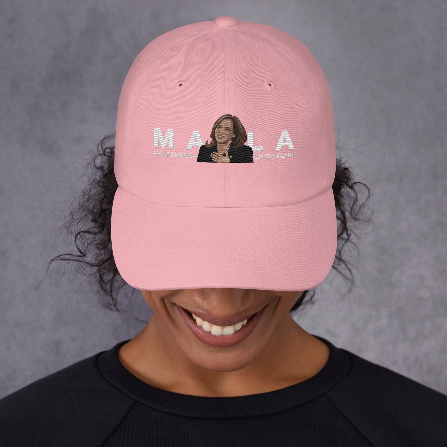 MALA: MAKE AMERICA LAUGH AGAIN PIC DAD HAT (WHITE)