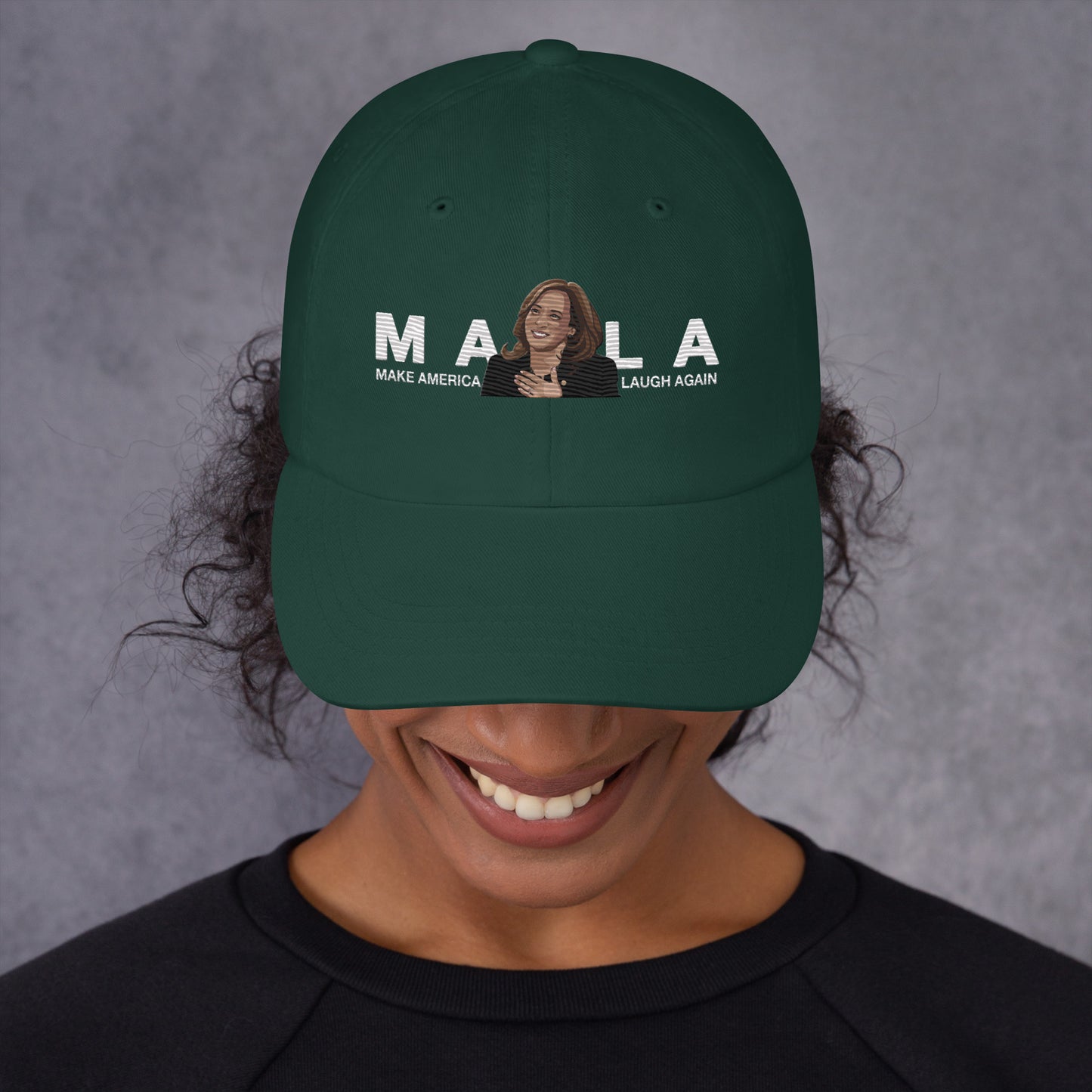 MALA: MAKE AMERICA LAUGH AGAIN PIC DAD HAT (WHITE)