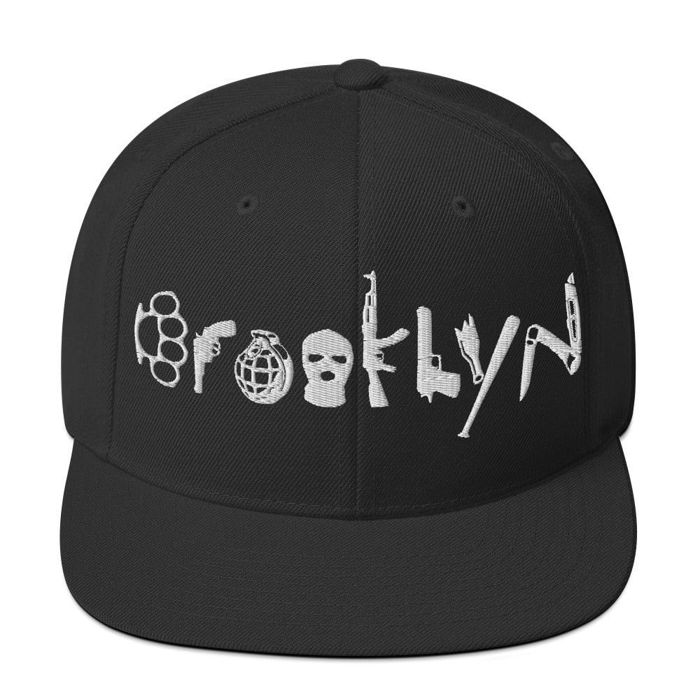 BROOKLYN ANARCHY SNAPBACK HAT (WHITE)