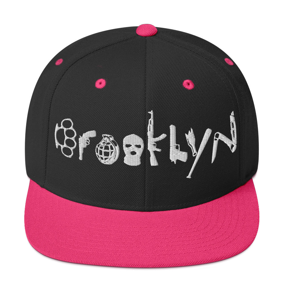 BROOKLYN ANARCHY SNAPBACK HAT (WHITE)