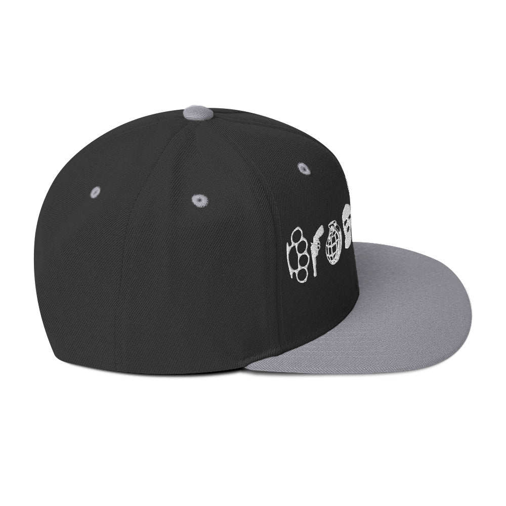 BROOKLYN ANARCHY SNAPBACK HAT (WHITE)