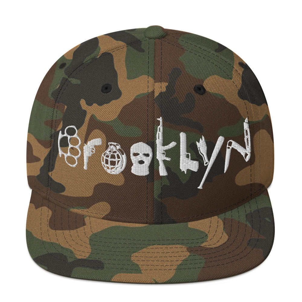 BROOKLYN ANARCHY SNAPBACK HAT (WHITE)