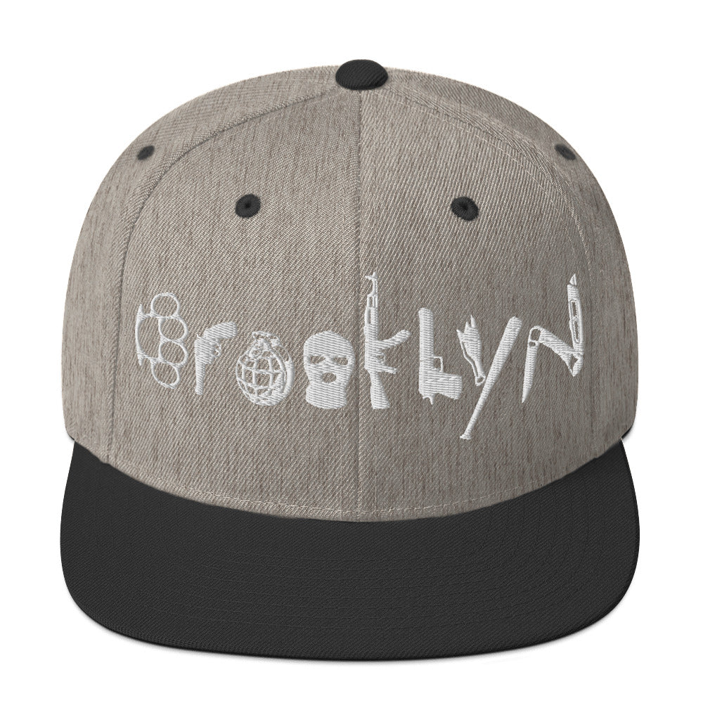 BROOKLYN ANARCHY SNAPBACK HAT (WHITE)