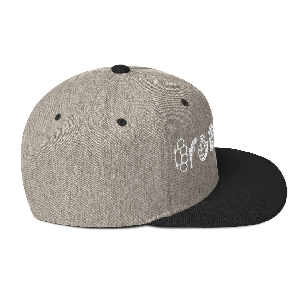 BROOKLYN ANARCHY SNAPBACK HAT (WHITE)