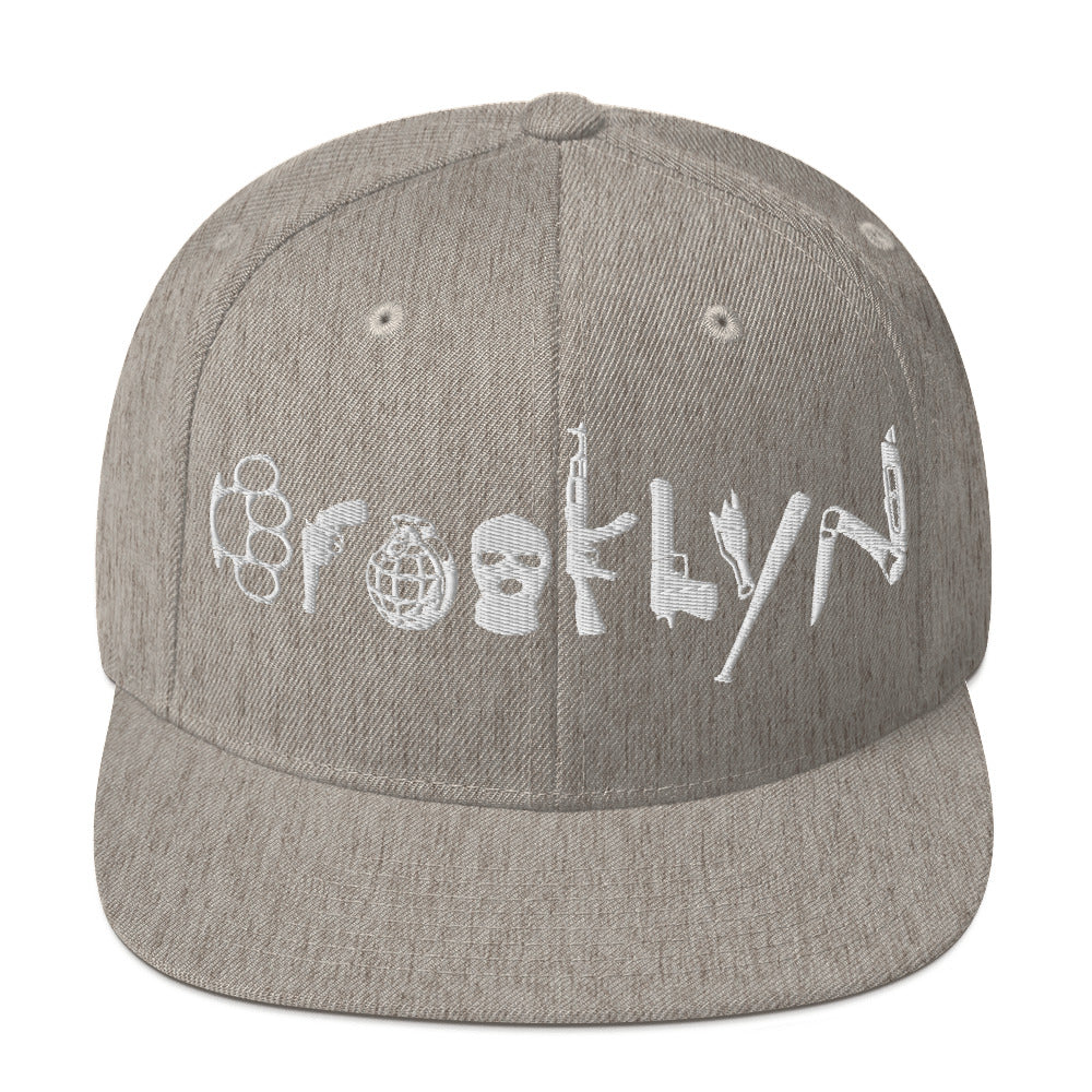 BROOKLYN ANARCHY SNAPBACK HAT (WHITE)