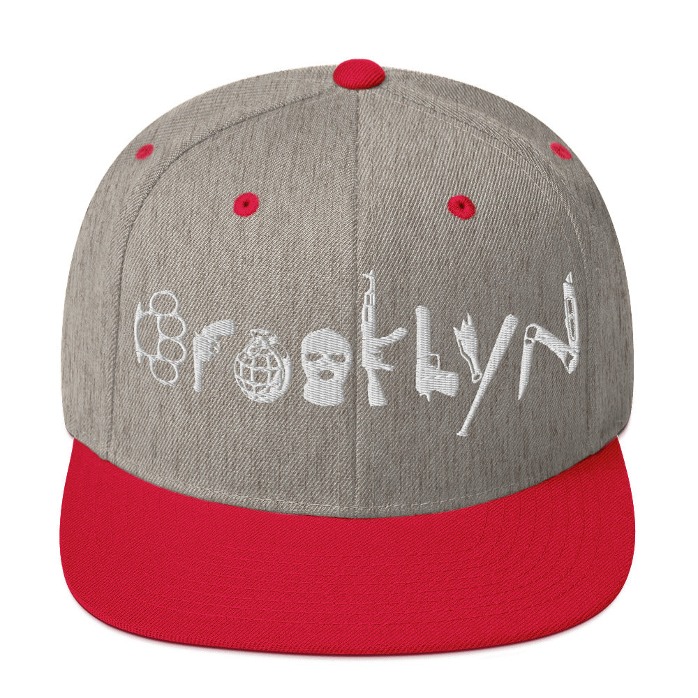 BROOKLYN ANARCHY SNAPBACK HAT (WHITE)