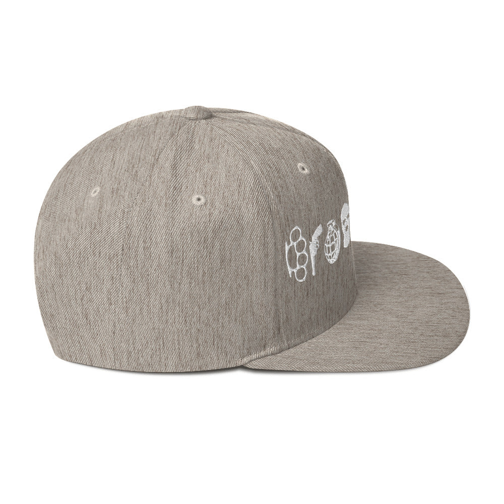 BROOKLYN ANARCHY SNAPBACK HAT (WHITE)