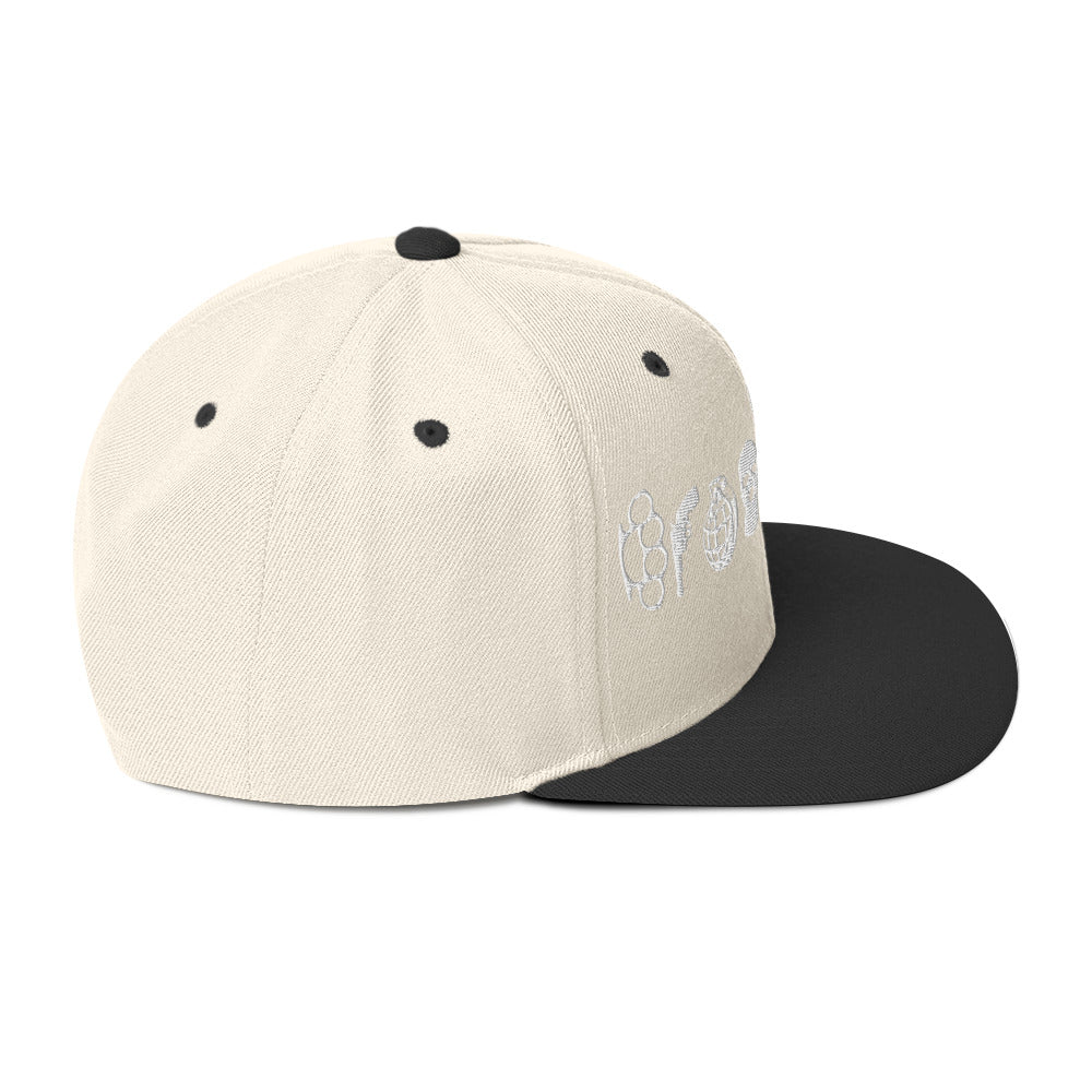 BROOKLYN ANARCHY SNAPBACK HAT (WHITE)