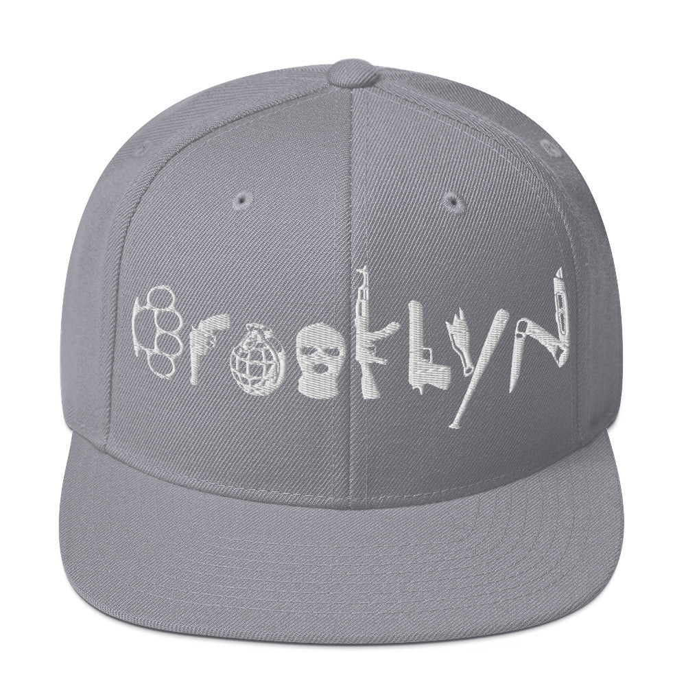 BROOKLYN ANARCHY SNAPBACK HAT (WHITE)