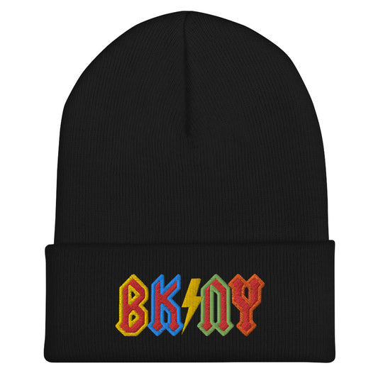 BK ROX - AC/DC STYLE BK/NY (MULTI 1) CUFFED BEANIE