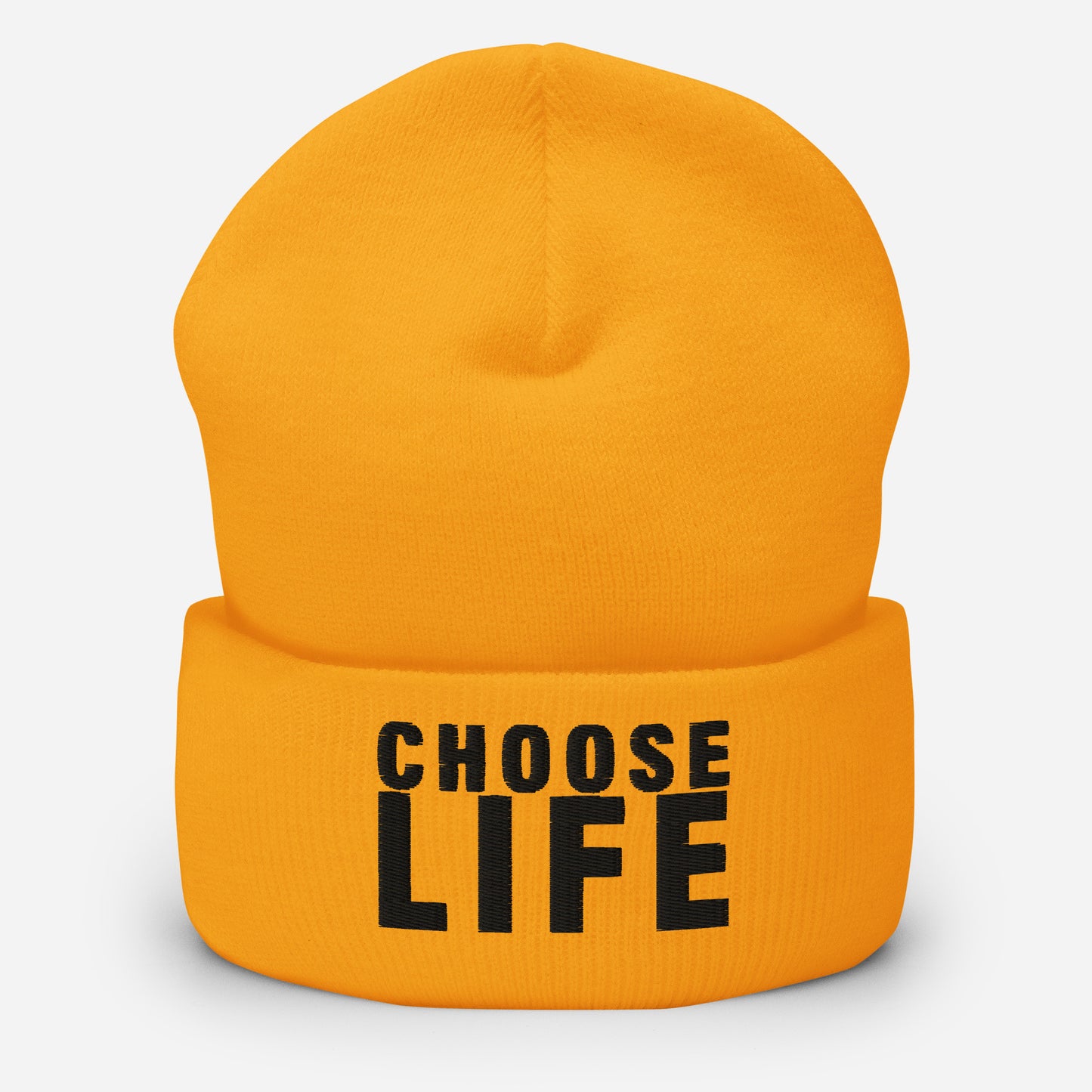 CHOOSE LIFE X FXCK GUNZ CUFFED BEANIE (BLACK EMBROIDERY)