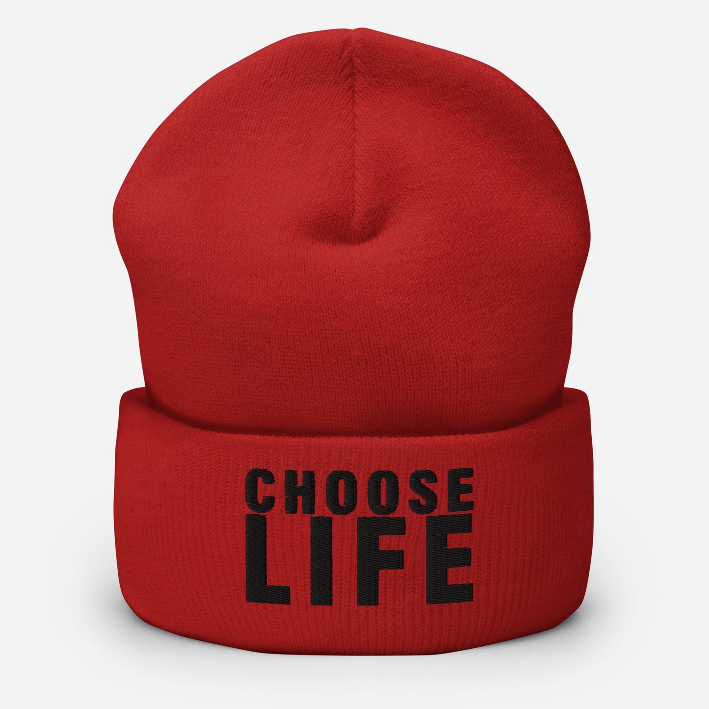 CHOOSE LIFE X FXCK GUNZ CUFFED BEANIE (BLACK EMBROIDERY)