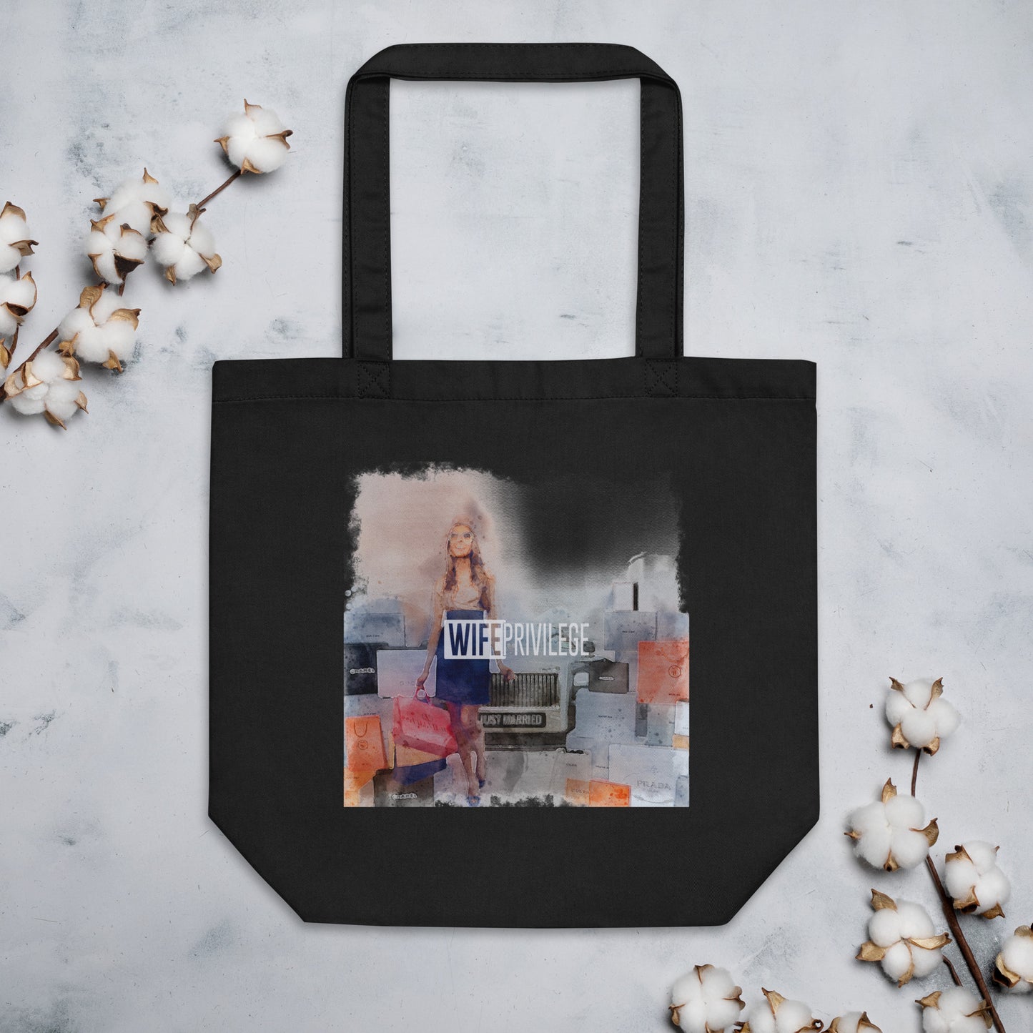 JUST MARRIED WATERCOLOR ECO TOTE BAG