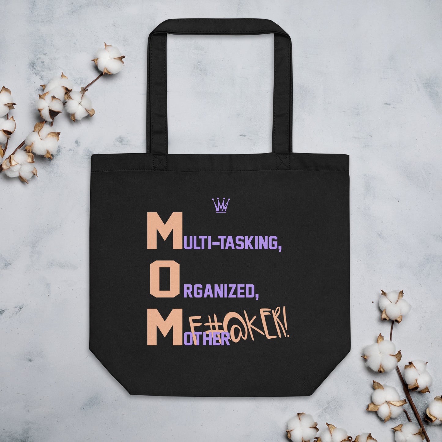 M.O.M. ECO TOTE BAG (PEACH + LILAC)