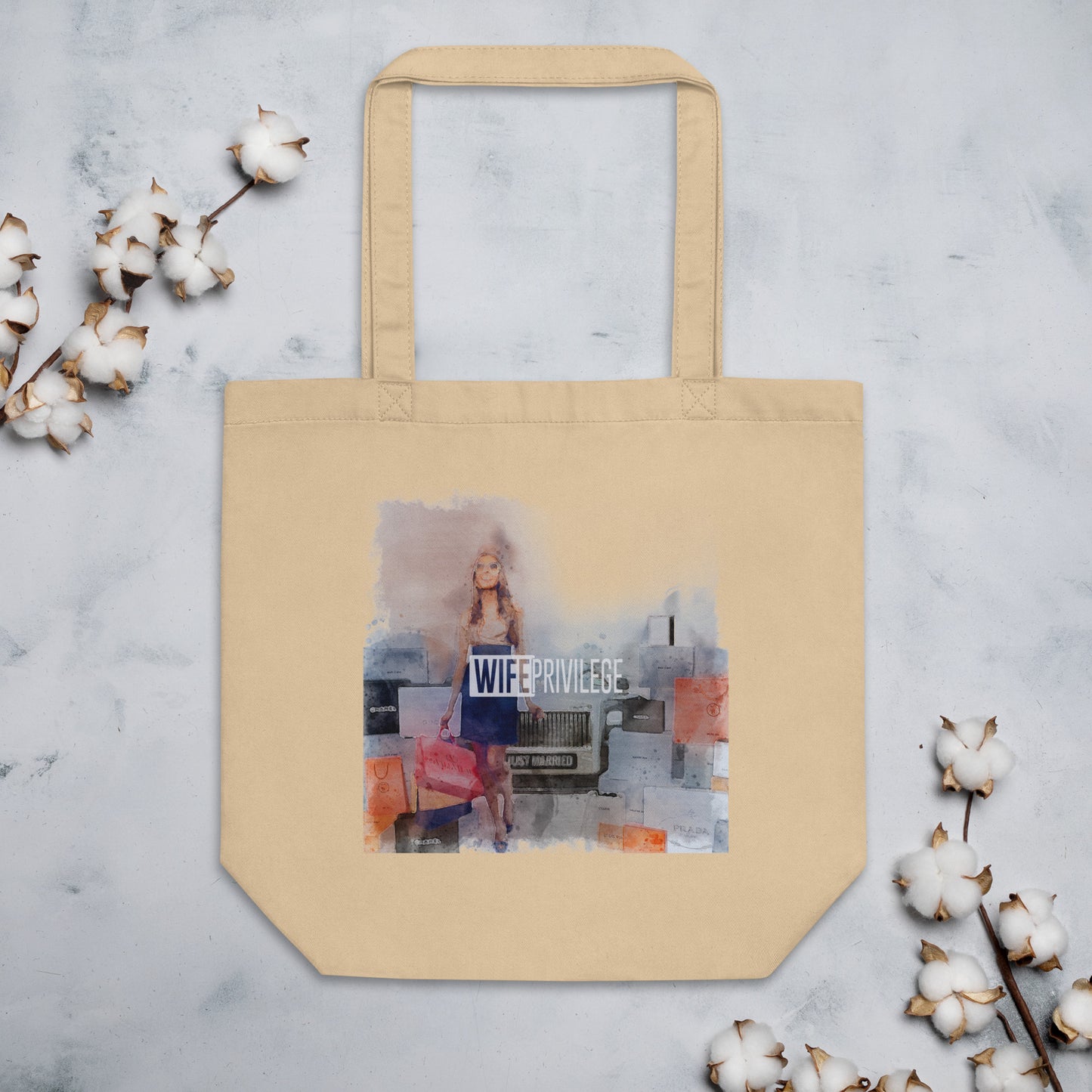 JUST MARRIED WATERCOLOR ECO TOTE BAG