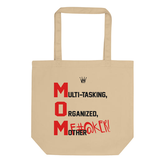 M.O.M. ECO TOTE BAG (BLACK + RED)