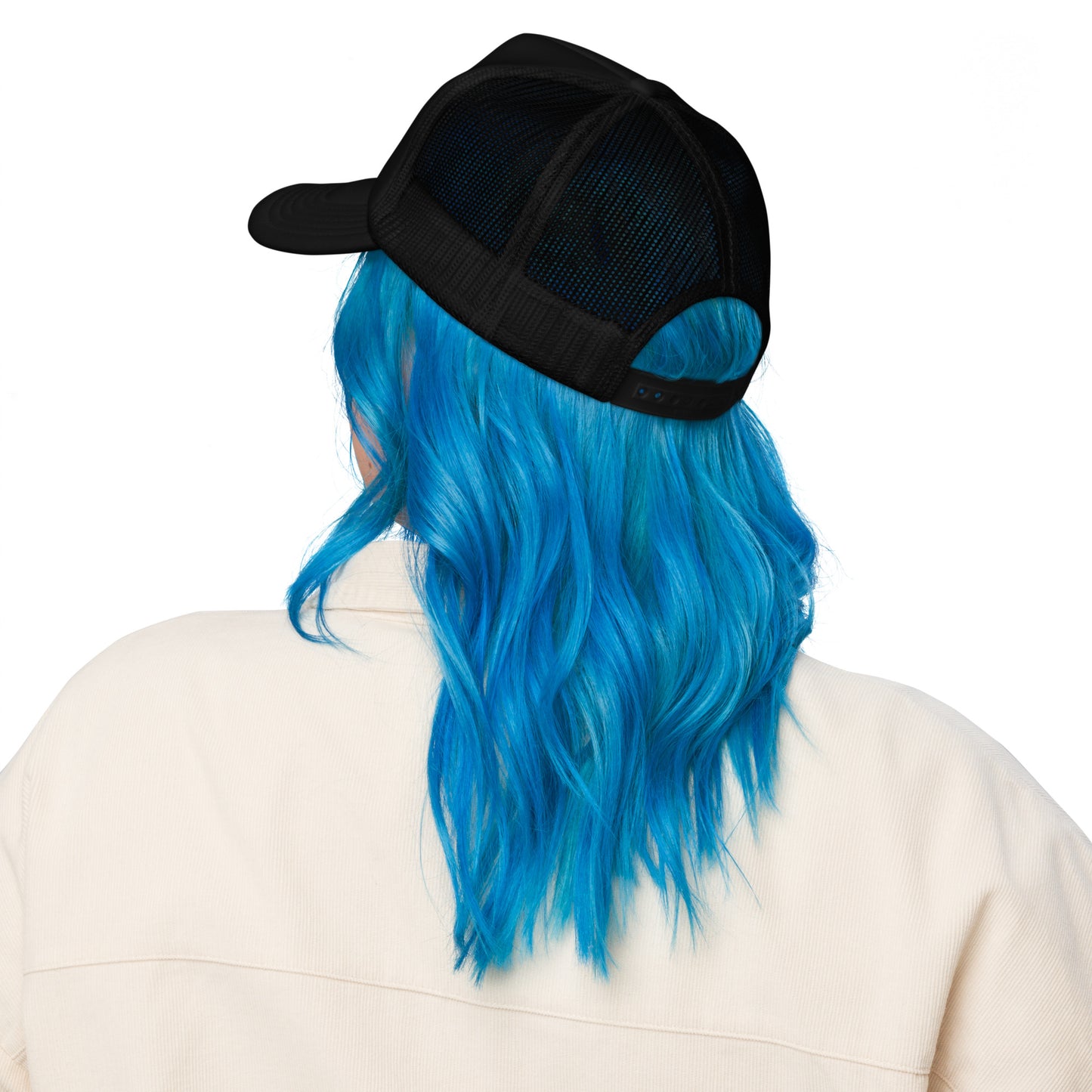 "B" IS FOR BROOKLYN - B-WING FOAM TRUCKER HAT (VIVID BLUE STITCH)