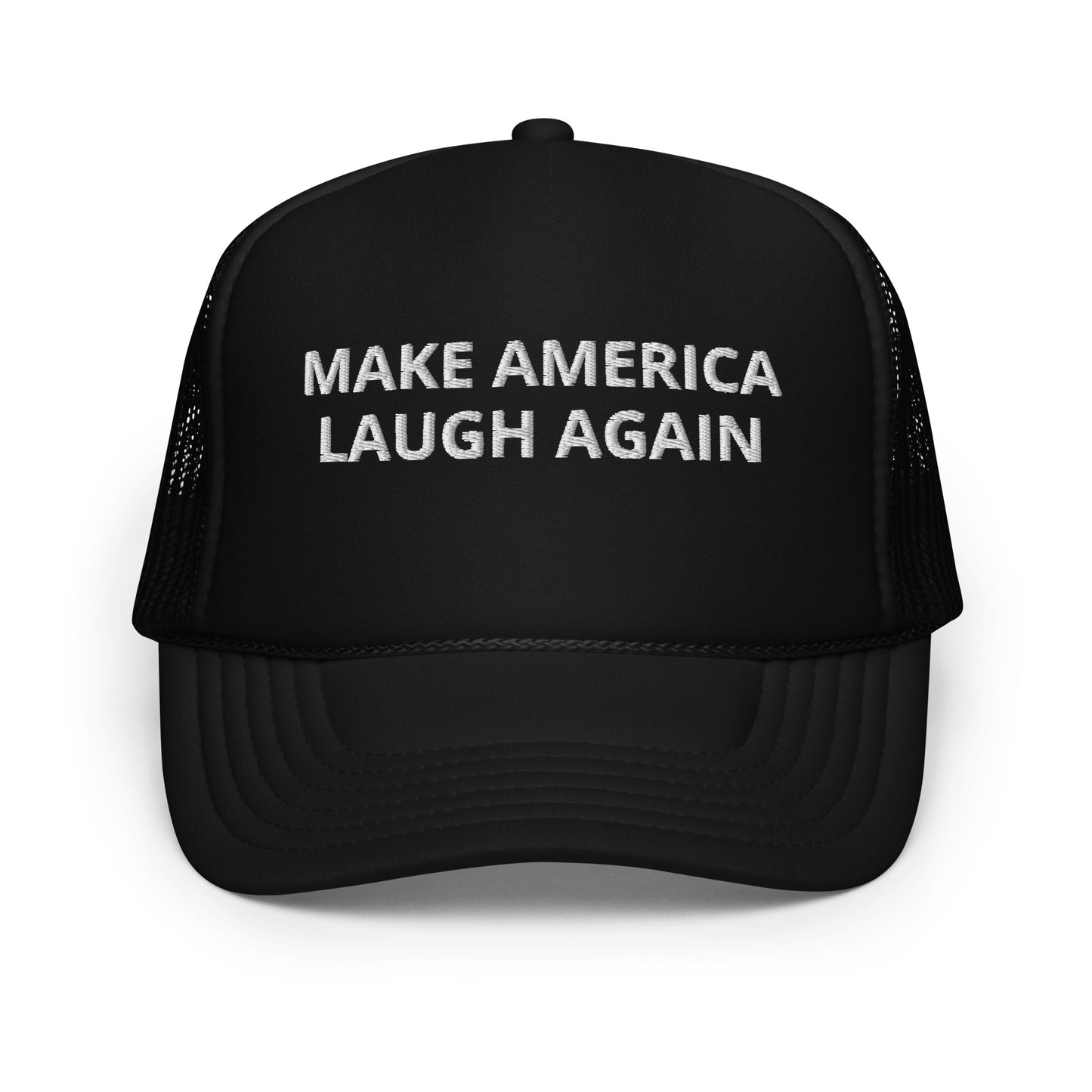 MALA: MAKE AMERICA LAUGH AGAIN FOAM TRUCKER HAT (WHITE)