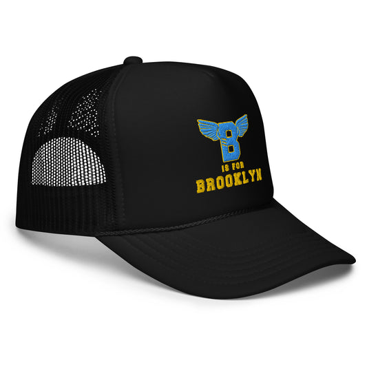 B-WING - B IS FOR BROOKLYN FOAM TRUCKER HAT(VIVID BLUE/GOLD STITCH)