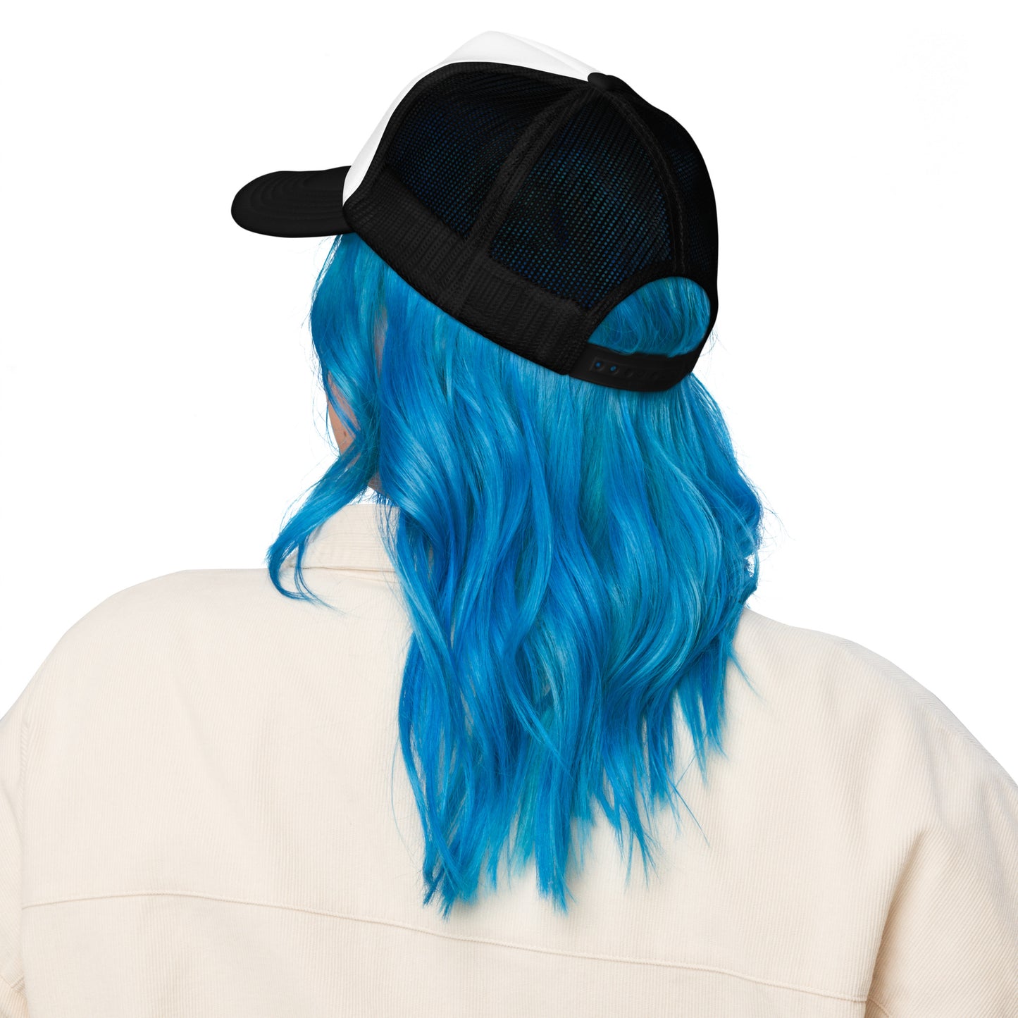 "B" IS FOR BROOKLYN - B-WING FOAM TRUCKER HAT (VIVID BLUE STITCH)