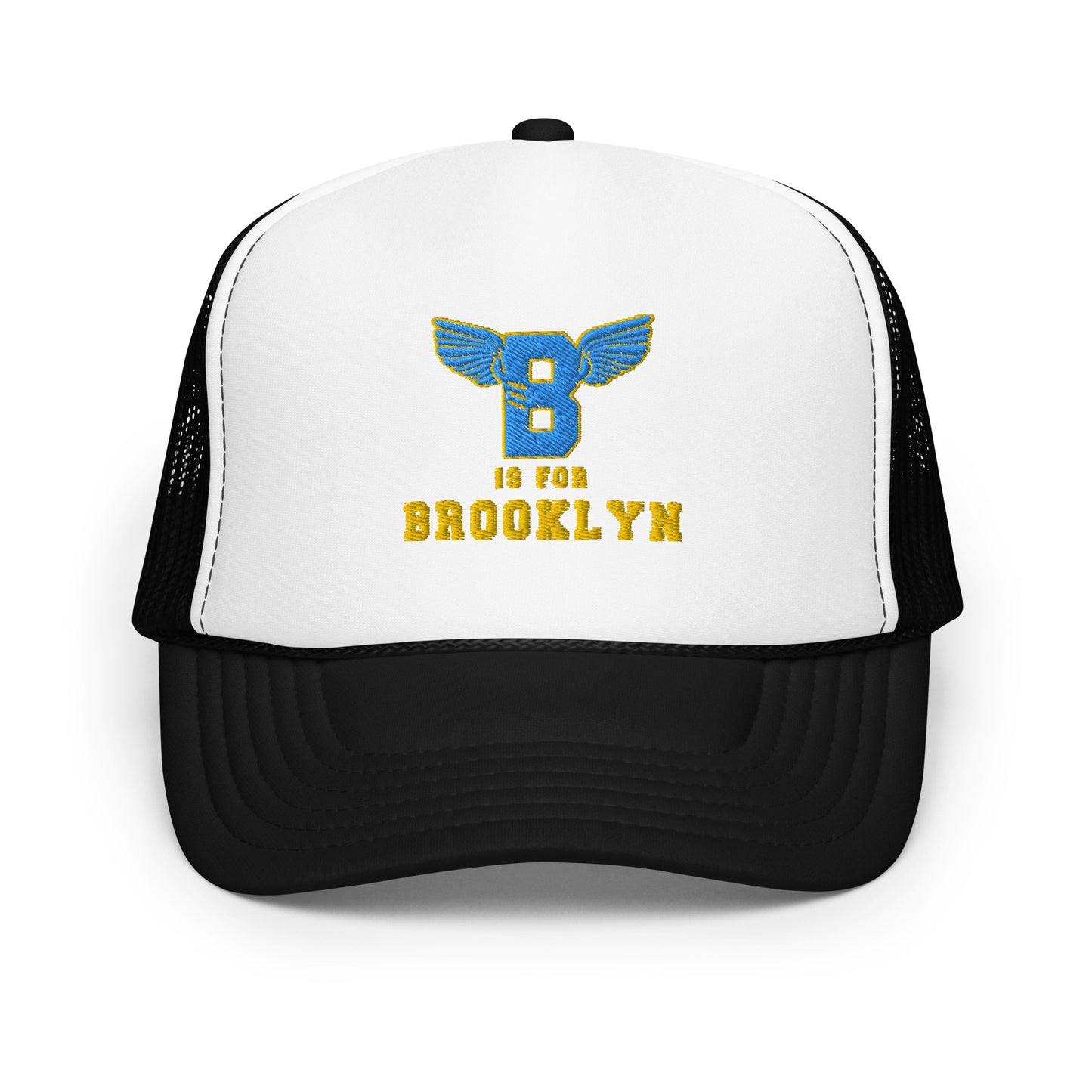 B-WING - B IS FOR BROOKLYN FOAM TRUCKER HAT(VIVID BLUE/GOLD STITCH)