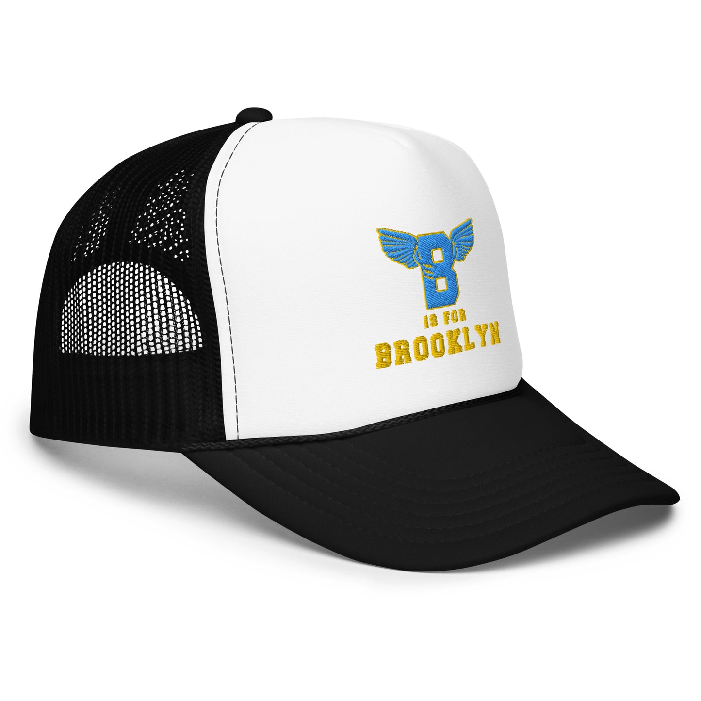 B-WING - B IS FOR BROOKLYN FOAM TRUCKER HAT(VIVID BLUE/GOLD STITCH)