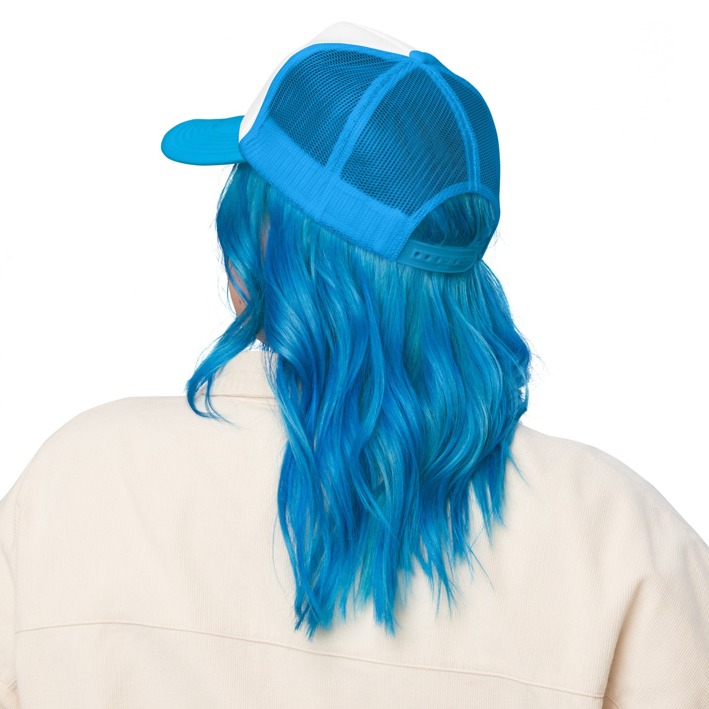 "B" IS FOR BROOKLYN - B-WING FOAM TRUCKER HAT (VIVID BLUE STITCH)