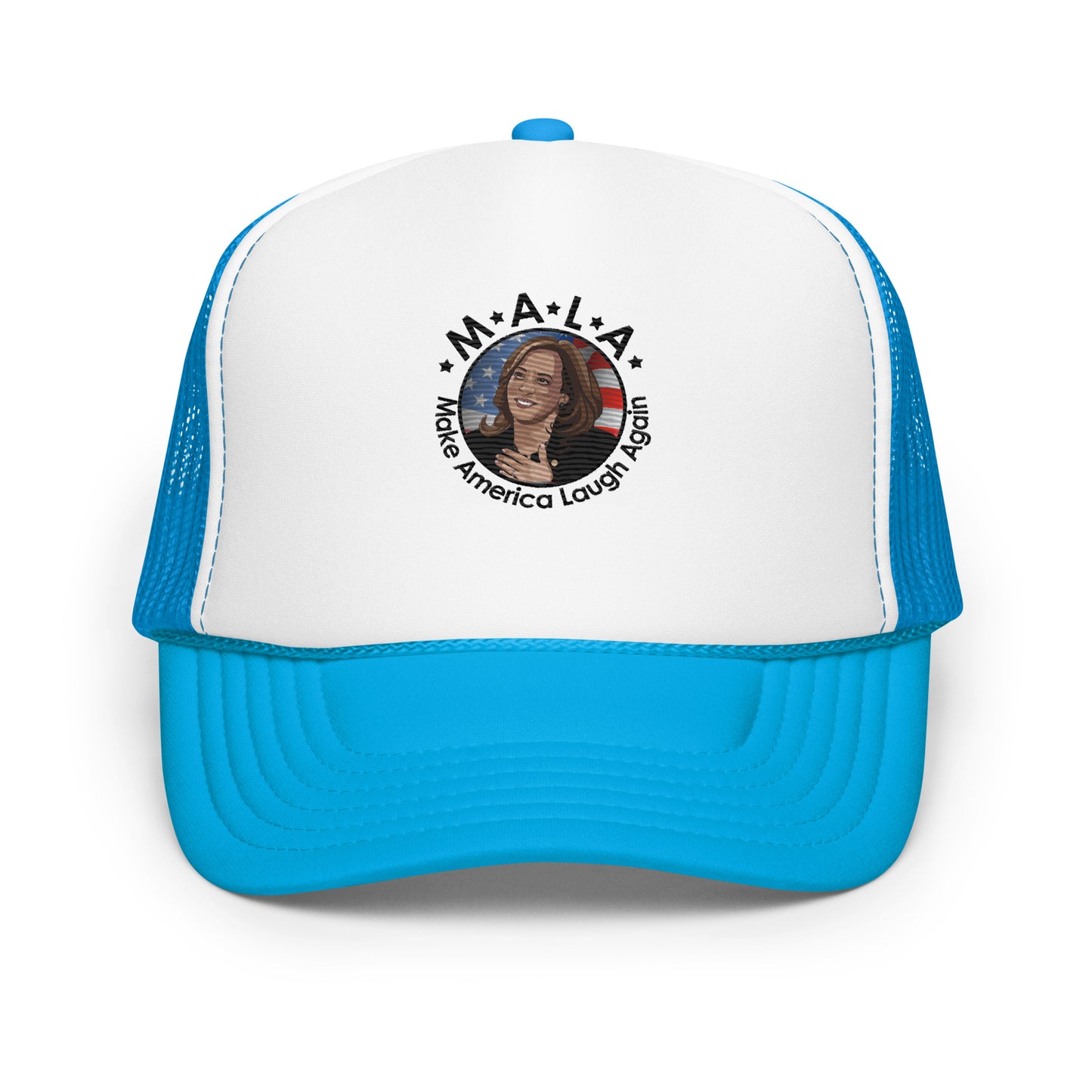 MALA: MAKE AMERICA LAUGH AGAIN COOKIE FOAM TRUCKER HAT (BLACK)