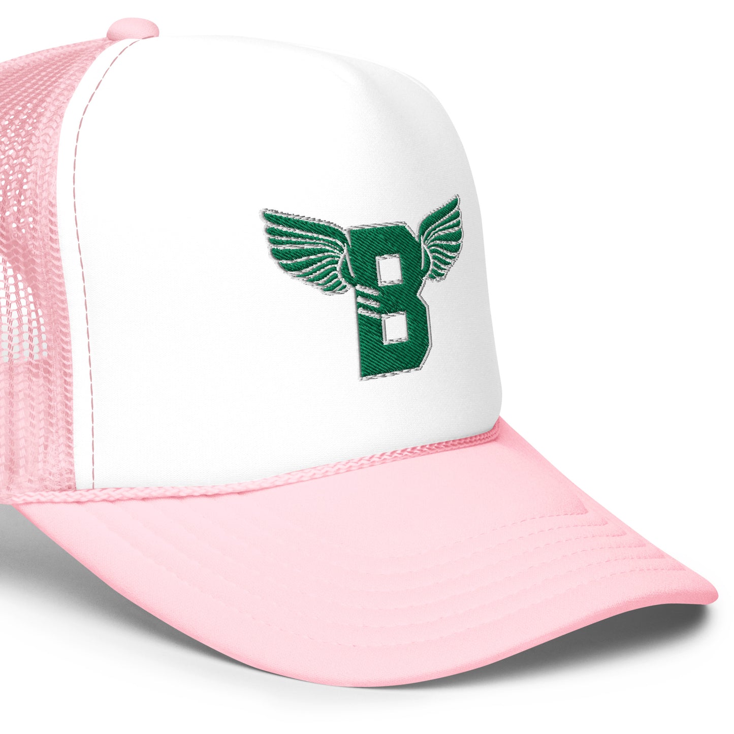 "B" IS FOR BROOKLYN - B-WING FOAM TRUCKER HAT (KELLY GREEN STITCH)