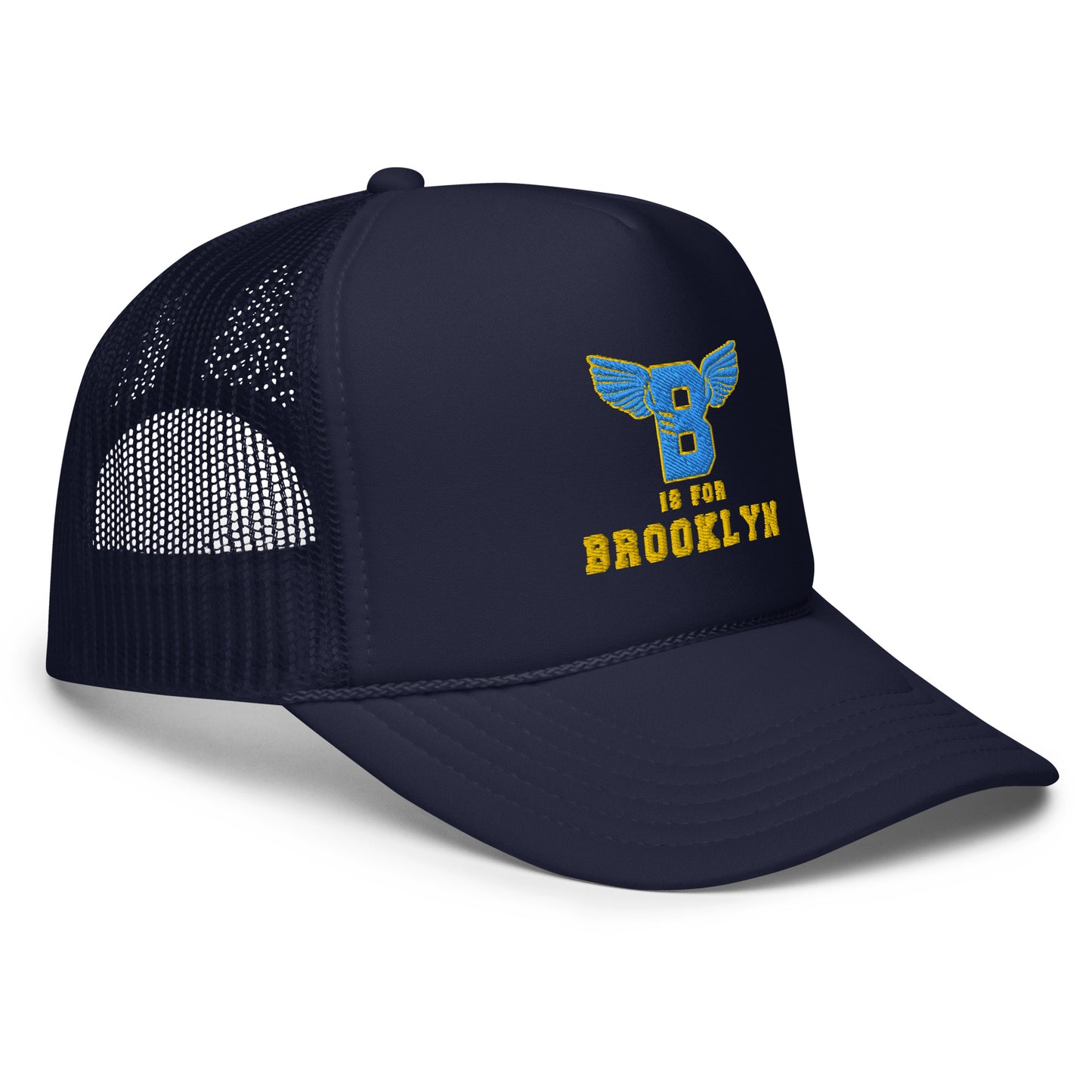 B-WING - B IS FOR BROOKLYN FOAM TRUCKER HAT(VIVID BLUE/GOLD STITCH)