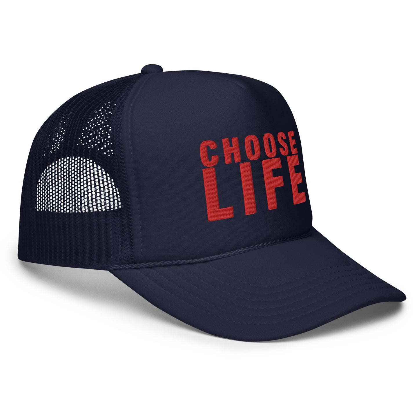 FXCK GUNZ...CHOOSE LIFE FOAM TRUCKER HAT (RED PRINT)