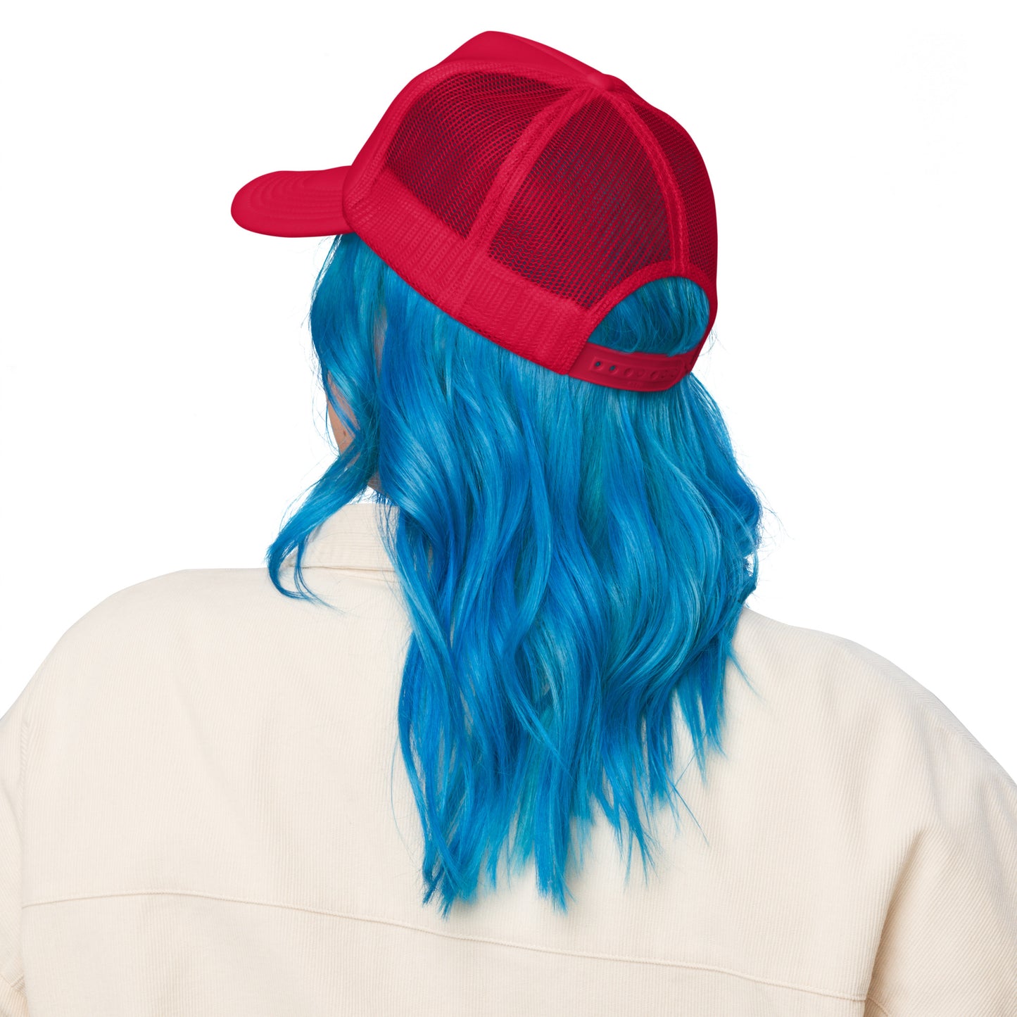 "B" IS FOR BROOKLYN - B-WING FOAM TRUCKER HAT (VIVID BLUE STITCH)