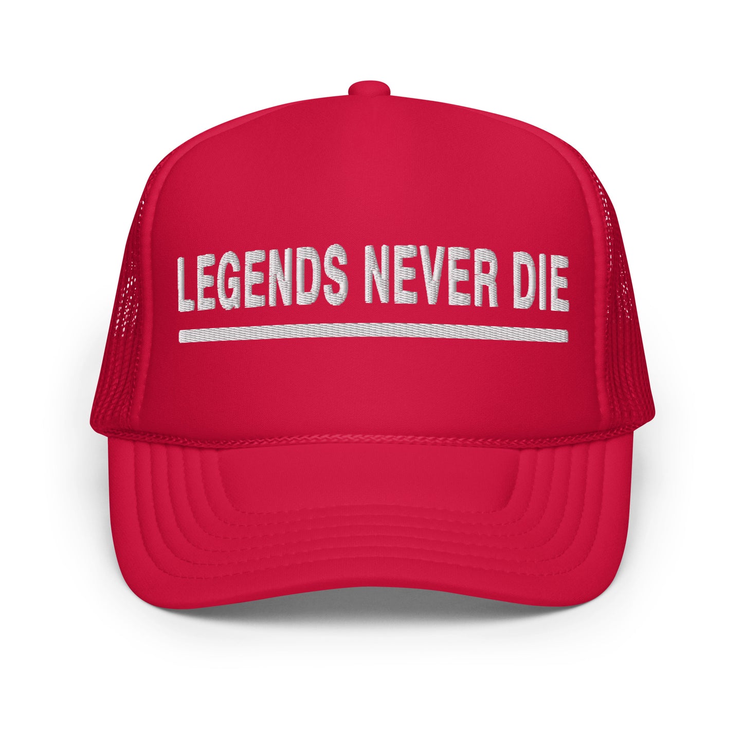 LEGENDS NEVER DIE FOAM TRUCKER HAT