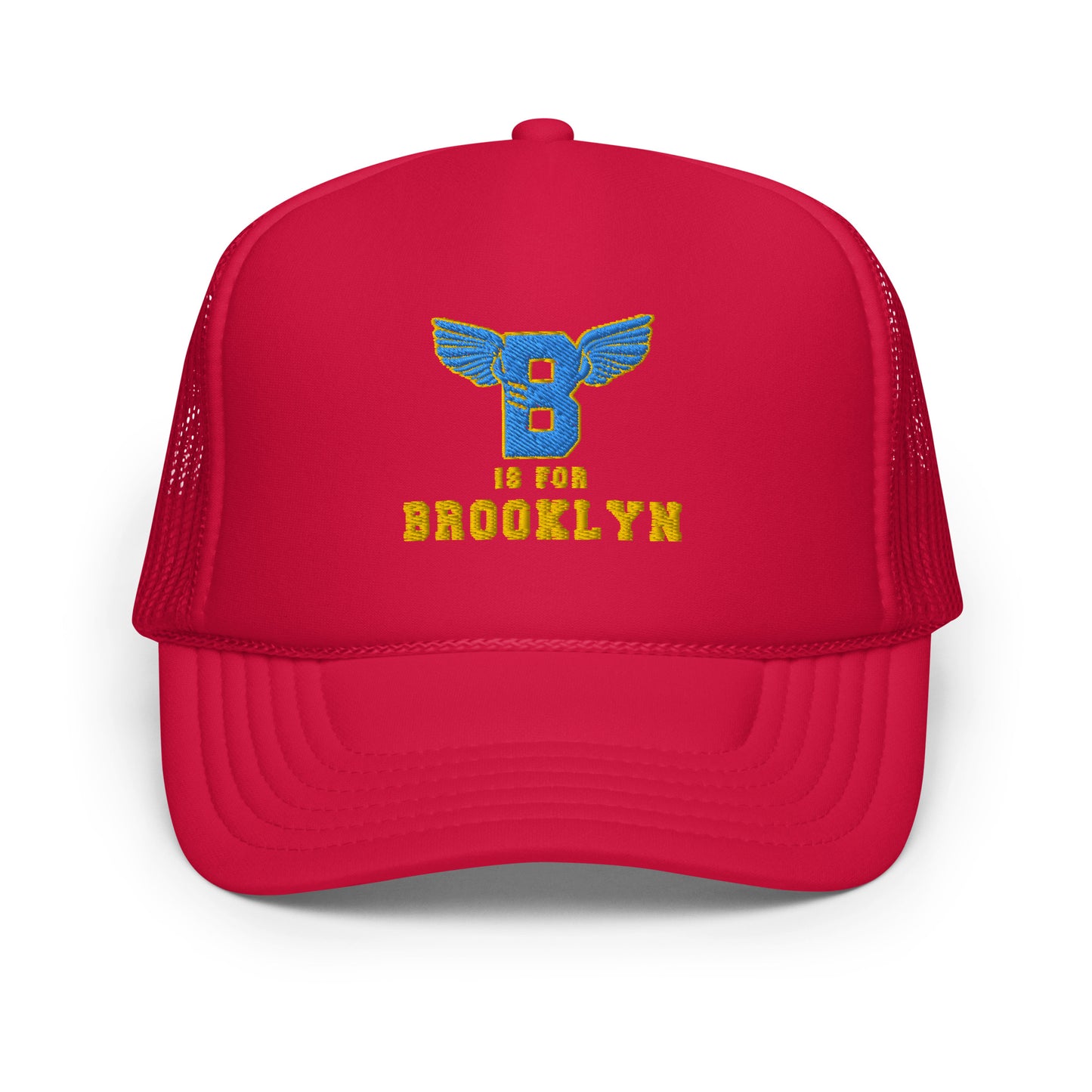 B-WING - B IS FOR BROOKLYN FOAM TRUCKER HAT(VIVID BLUE/GOLD STITCH)