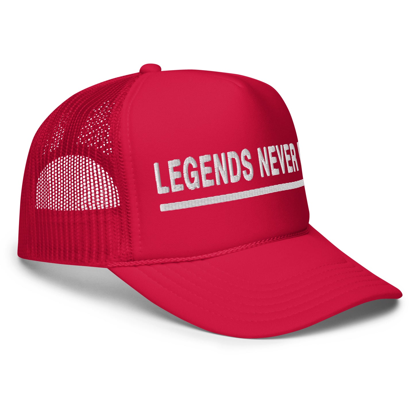 LEGENDS NEVER DIE FOAM TRUCKER HAT