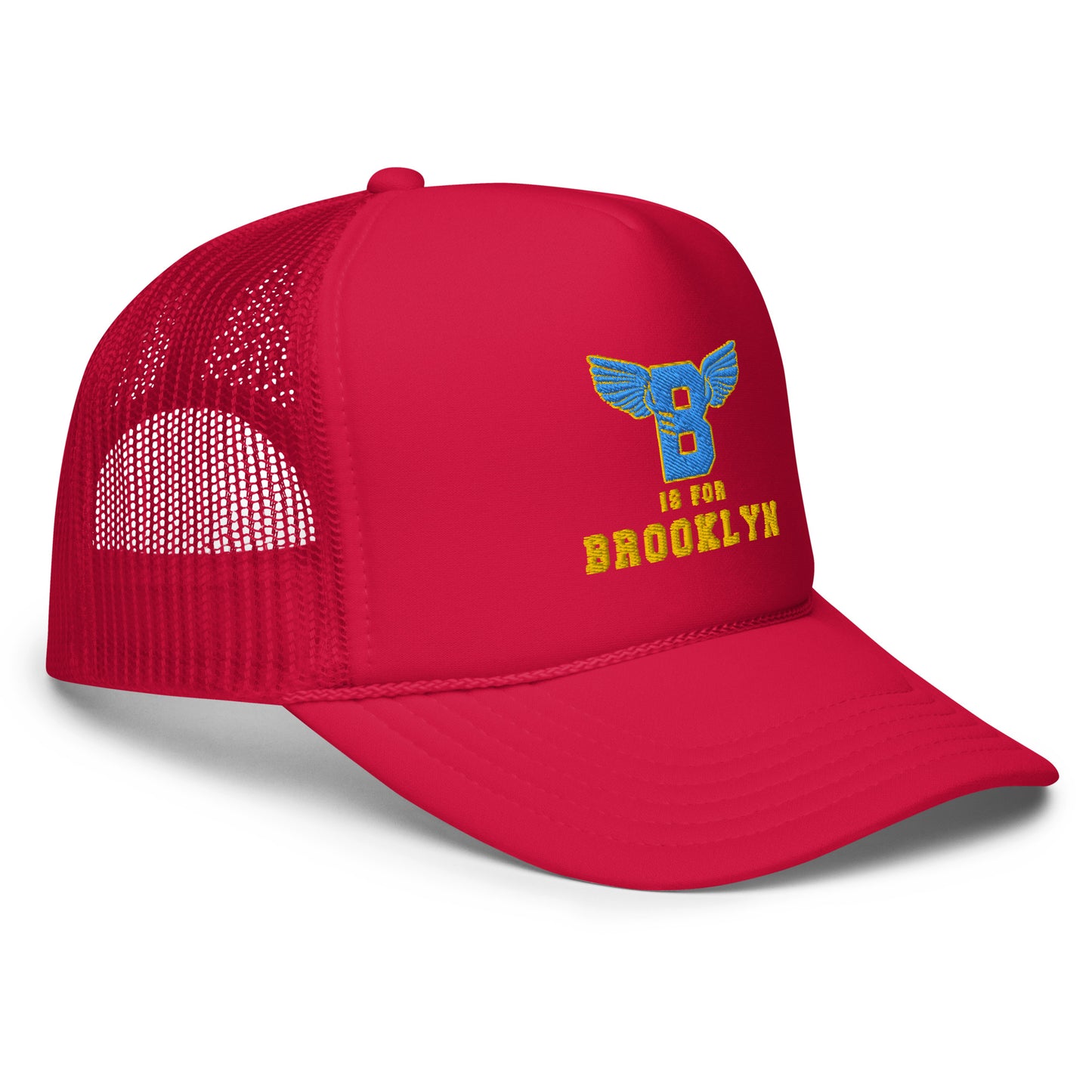 B-WING - B IS FOR BROOKLYN FOAM TRUCKER HAT(VIVID BLUE/GOLD STITCH)