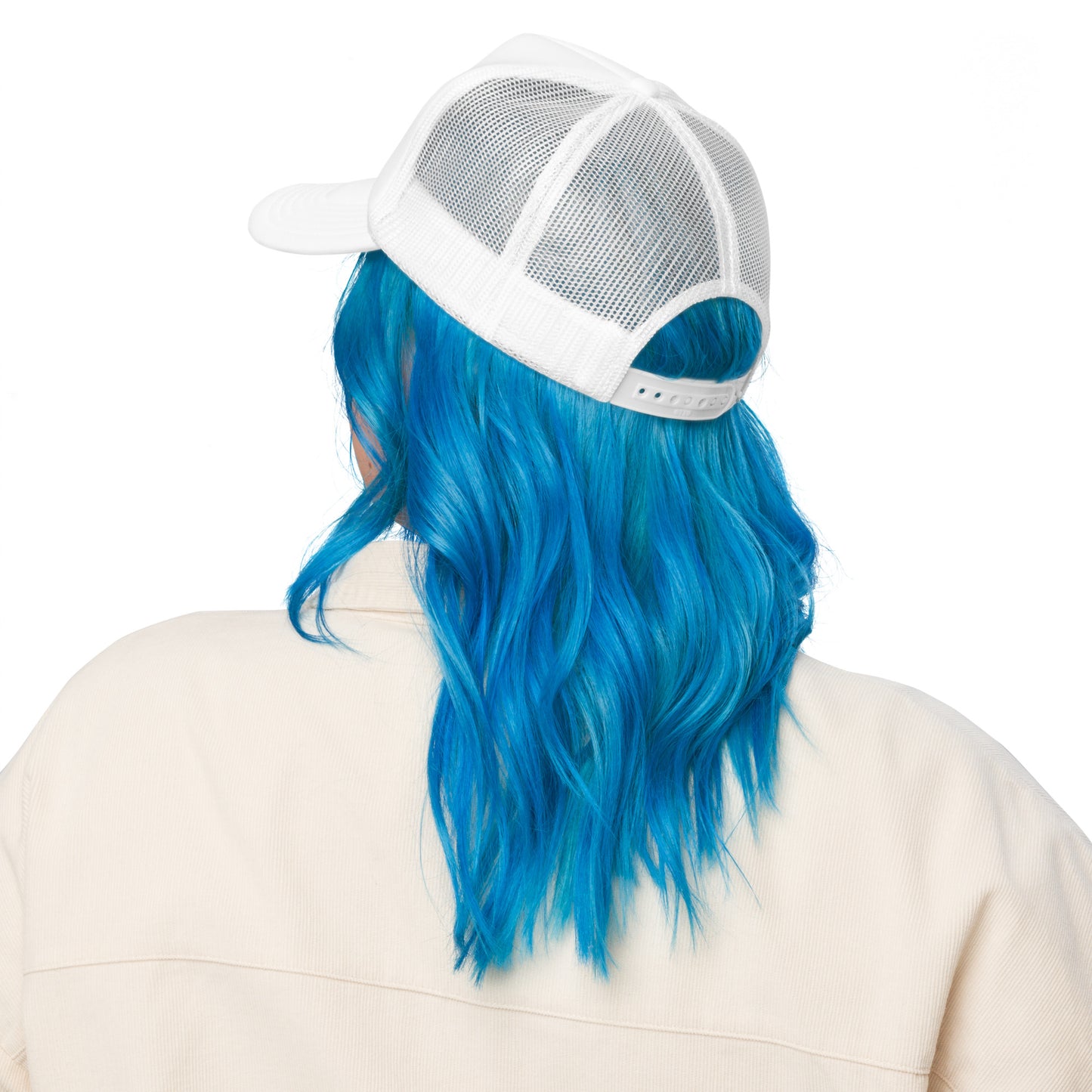 "B" IS FOR BROOKLYN - B-WING FOAM TRUCKER HAT (VIVID BLUE STITCH)