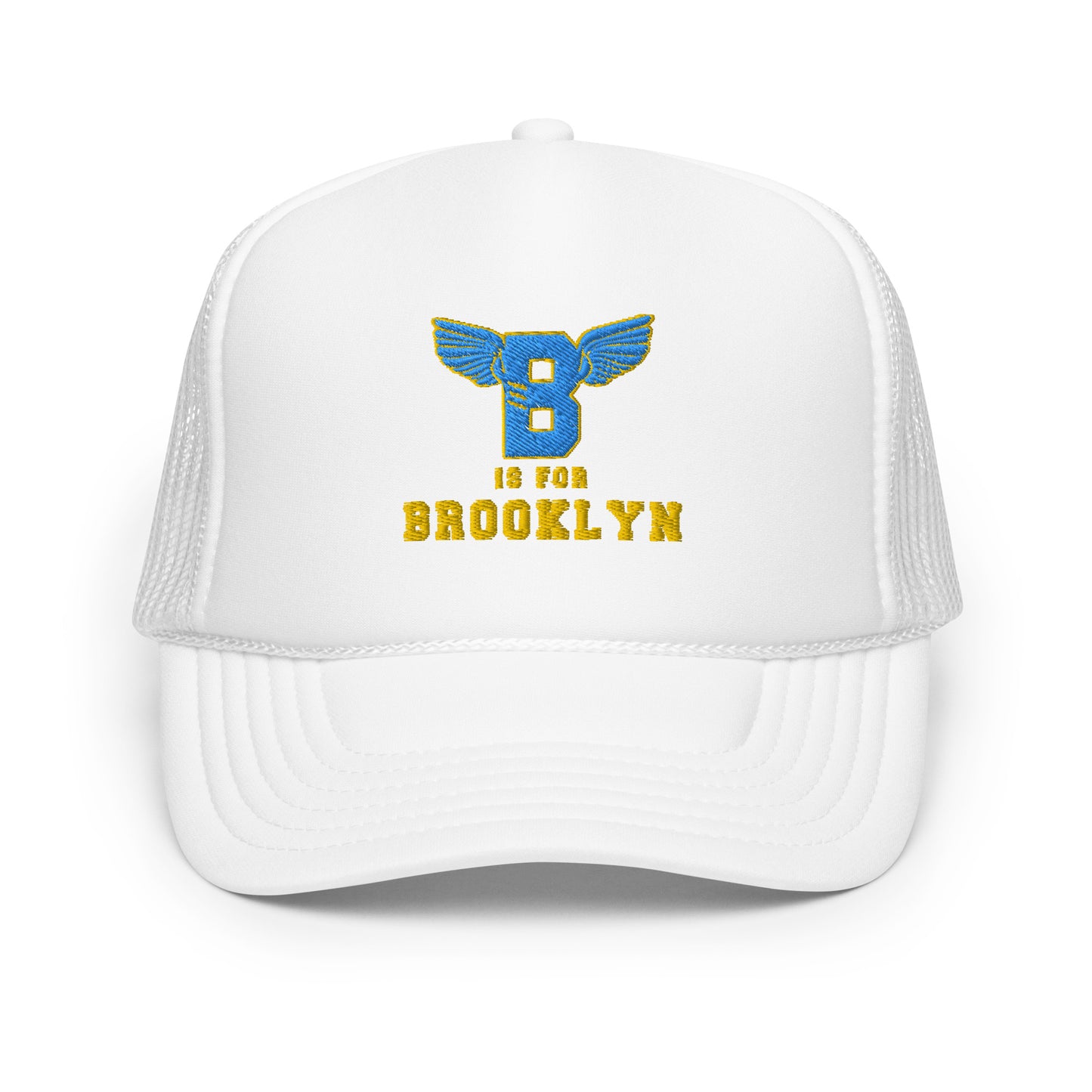 B-WING - B IS FOR BROOKLYN FOAM TRUCKER HAT(VIVID BLUE/GOLD STITCH)