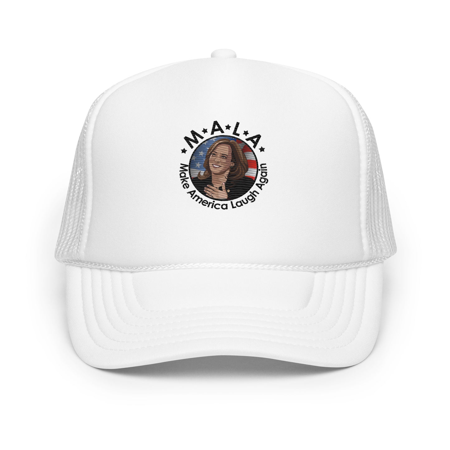 MALA: MAKE AMERICA LAUGH AGAIN COOKIE FOAM TRUCKER HAT (BLACK)