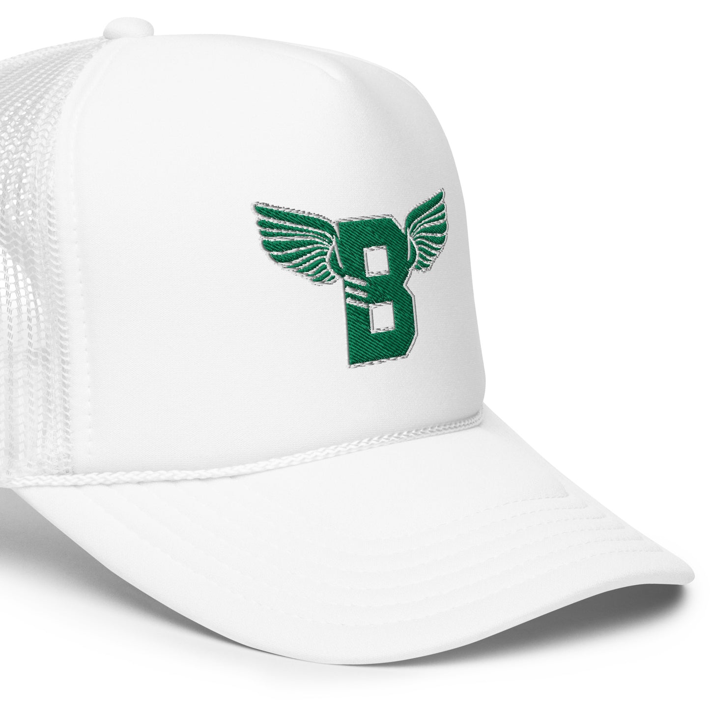 "B" IS FOR BROOKLYN - B-WING FOAM TRUCKER HAT (KELLY GREEN STITCH)