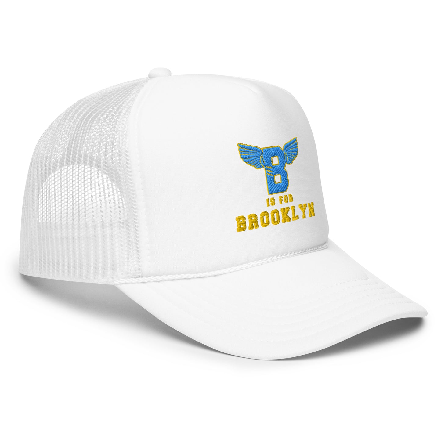 B-WING - B IS FOR BROOKLYN FOAM TRUCKER HAT(VIVID BLUE/GOLD STITCH)