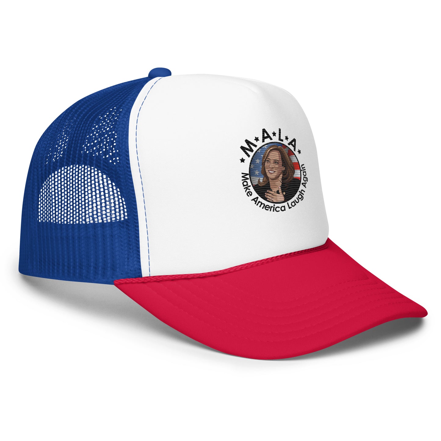 MALA: MAKE AMERICA LAUGH AGAIN COOKIE FOAM TRUCKER HAT (BLACK)