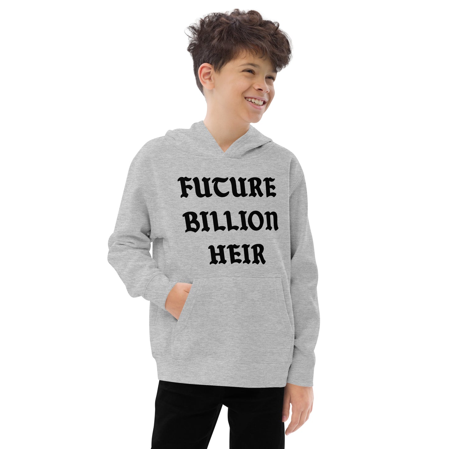 FUTURE BILLION HEIR KIDS FLEECE HOODIE (BLACK PRINT)