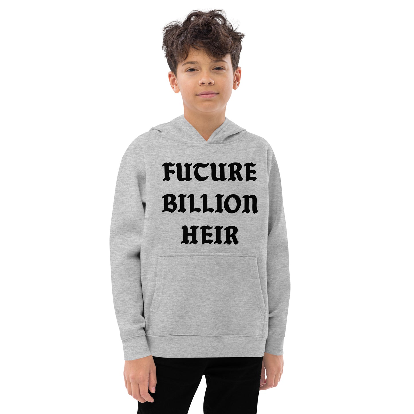 FUTURE BILLION HEIR KIDS FLEECE HOODIE (BLACK PRINT)