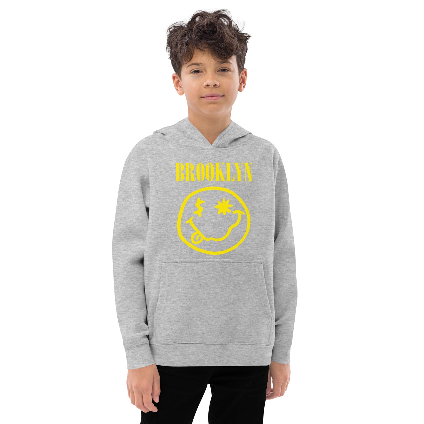 BABY BKRX - BROOKLYN "SMILEY" FACE KIDS FLEECE HOODIE